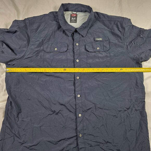 Wrangler Mens Size 3XL Blue Outdoor Short Sleeve Shirt Regular Fit Lightweight - Picture 6 of 9
